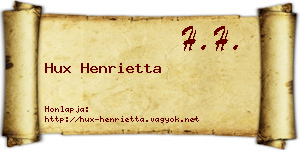 Hux Henrietta névjegykártya