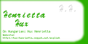 henrietta hux business card